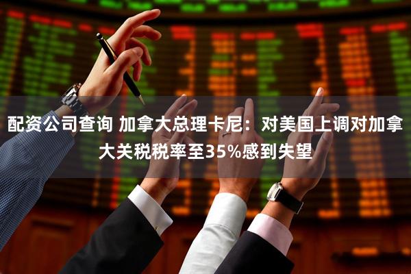 配资公司查询 加拿大总理卡尼：对美国上调对加拿大关税税率至35%感到失望